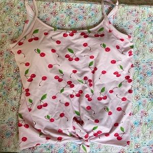 NWT Pink Desert Tie Front Blouson Tankini